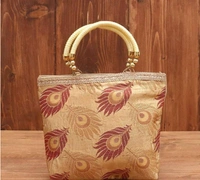 AMAZING BAGS EMBROIDERED  SATIN HAND-HELD BAG - MULTI COLOR